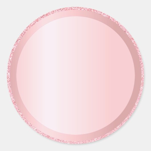 Aangepast Roos Gold Glitter Blank Sjabloon Voeg te Ronde Sticker (Voorkant)