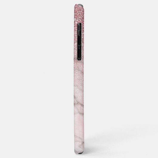 Aangepast Roos Gold Glitter Blush Pink Marble Patt Case-Mate iPhone Case (Achterkant/links)