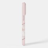 Aangepast Roos Gold Glitter Blush Pink Marble Patt iPhone Hoesje (Rechterkant)