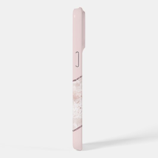 Aangepast Roos Gold Glitter Blush Pink Marble Patt iPhone Hoesje (Rechterkant)