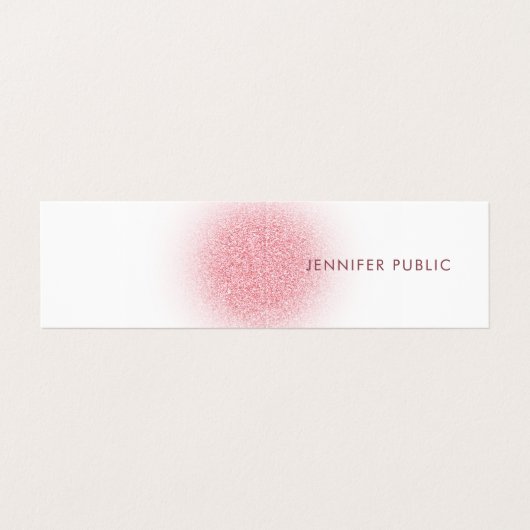 Aangepast Roos Gold Glitter look Modern Elegant Visitekaartje (Buitenkant ongevouwen)