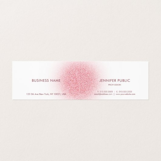Aangepast Roos Gold Glitter look Modern Elegant Visitekaartje (Binnenkant ongevouwen)