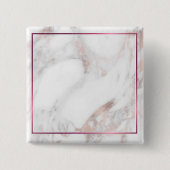 Aangepast Roos Gold Marble Elegant Blank Sjabloon Vierkante Button 5,1 Cm (Voorkant)