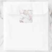 Aangepast Roos Gold Marble Elegant Blank Sjabloon Vierkante Sticker (Tas)