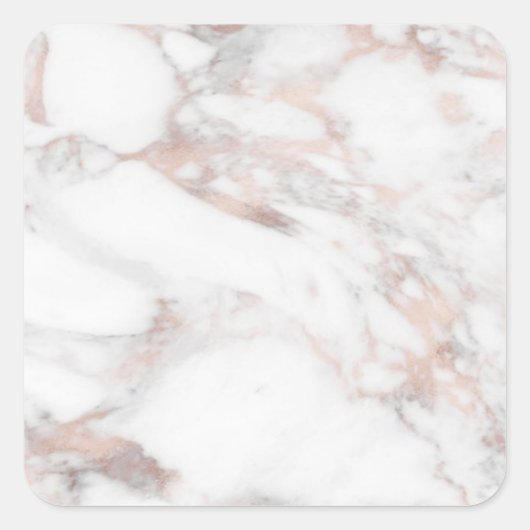 Aangepast Roos Gold Marble Elegant Blank Sjabloon Vierkante Sticker (Voorkant)