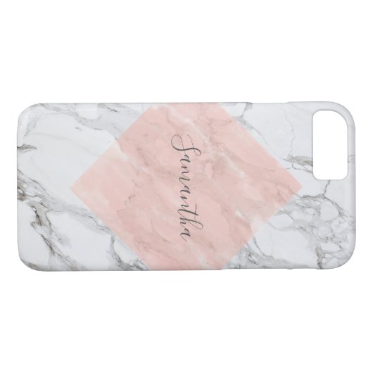 Aangepast Roos Gold Marble Smartphone-Hoesje Case-Mate iPhone Case (Achterkant (Horizontaal))