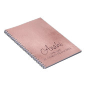 Aangepast Roos Gold Monogram Academisch Jaar Schoo Notitieboek (Rechterzijde)