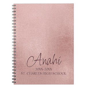 Aangepast Roos Gold Monogram Academisch Jaar Schoo Notitieboek