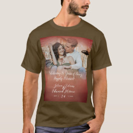 Aangepast Roos Gold Overlay Photo Jubileum T-shirt