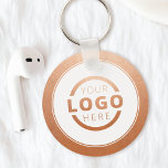 Aangepast Roos Gold Promotion Business Logo-merk Sleutelhanger<br><div class="desc">Pas dit onderzetter eenvoudig aan met uw eigen logo of aangepast afbeelding. U kunt de achtergrondkleur wijzigen om deze aan te passen aan uw logo- of bedrijfskleuren. Aangepaste sleutelhangers met uw zakelijke logo zijn handig en licht voor klanten en werknemers, terwijl u ook uw bedrijf op de markt brengt. Geen...</div>