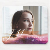 Aangepast Roos Gold Waterverf Foto geprogrammeerd Muismat (Voorkant)