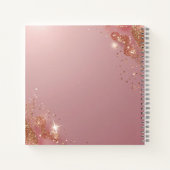 Aangepast Roos Gouden Glitter Notitieboek – Elegan (Achterkant)