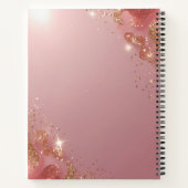 Aangepast Roos Gouden Glitter Notitieboek – Elegan (Achterkant)
