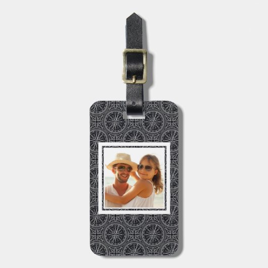 Aangepast Roos met fotobeklimming Bagagelabel (Voorkant verticaal)