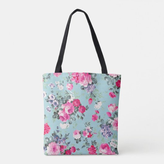 Aangepast  Roos monogram Tote Bag (Achterkant)