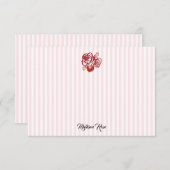 Aangepast Roos Schilderen Stripe Preppy Bedankkaart (Voorkant / Achterkant)