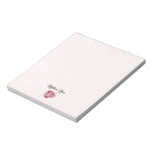 Aangepast Roos Schilderen Stripe Preppy Notitieblok (Linkerzijde)