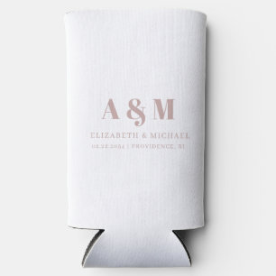 Aangepast Roos Tekst wit huwelijk Seltzer Blikjeskoeler