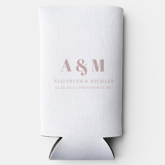 Aangepast Roos Tekst wit huwelijk Seltzer Blikjeskoeler (Voorkant)