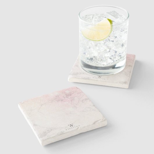 Aangepast roos van Marmer Glitter Stenen Onderzetter (Zijkant)