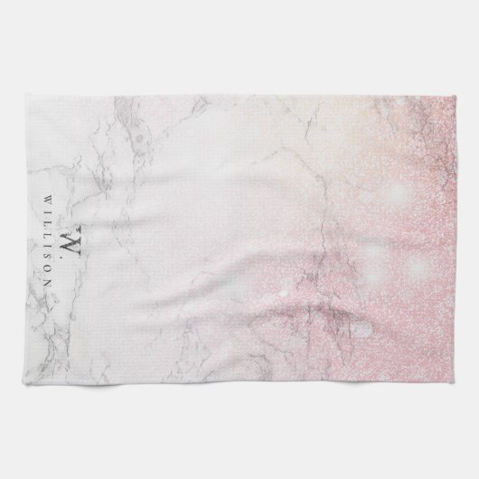 Aangepast roos van Marmer Glitter Theedoek (Horizontaal)