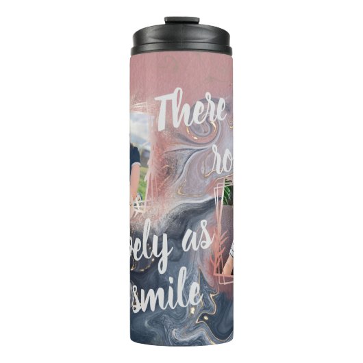 Aangepast Roos voor foto-Agate Dusty Blue Thermosbeker (Voorkant)