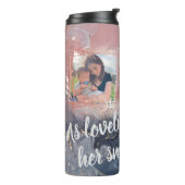 Aangepast Roos voor foto-Agate Dusty Blue Thermosbeker (Gedraaid links)