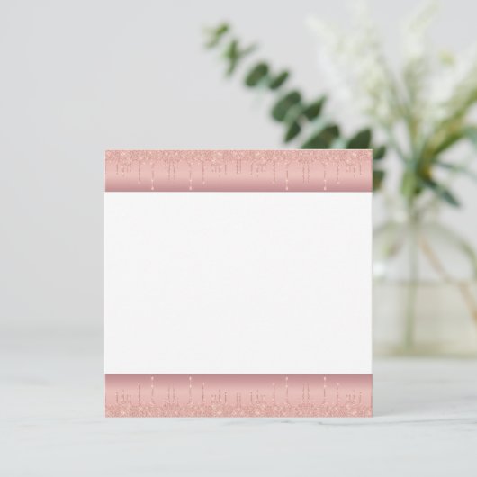 Aangepast Roos voor tekst Gold Blush Glitter Drive Programmakaart (Staand voorkant)