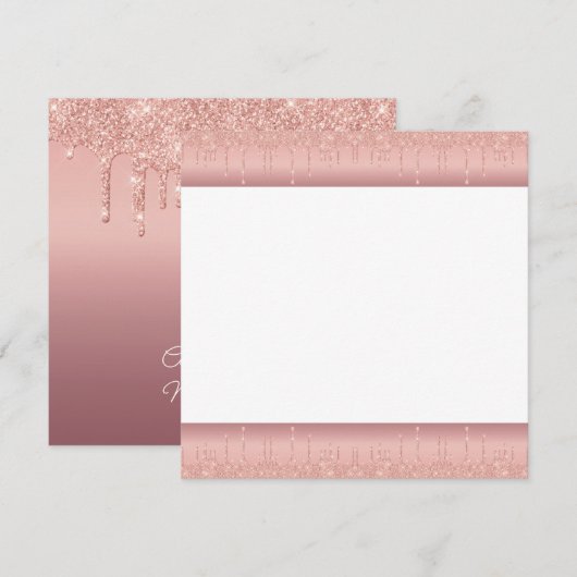 Aangepast Roos voor tekst Gold Blush Glitter Drive Programmakaart (Voorkant / Achterkant)