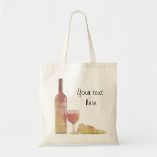 Aangepast Roos wijn met druiven Tote Bag