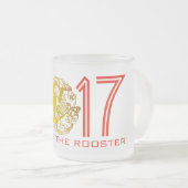 Aangepast rooster jaar 2017 Chinese goudpapercut M Matglas Koffiemok (Voorkant rechts)