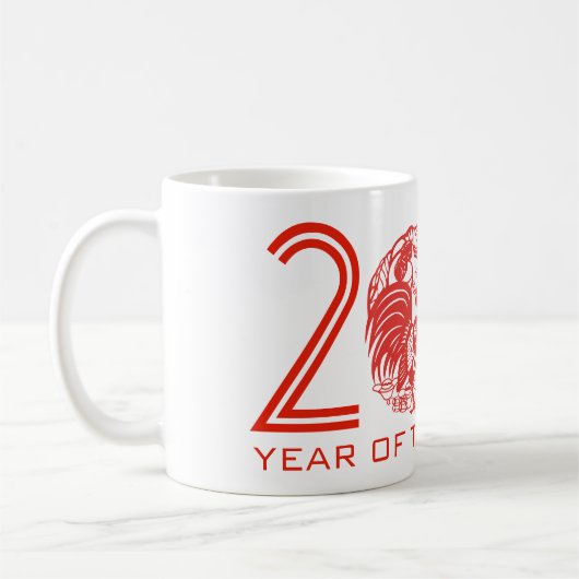 Aangepast rooster jaar 2017 Chinese Mok van paperc (Links)