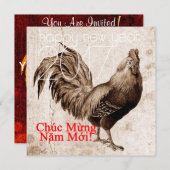 Aangepast  rooster Vietnamees nieuwjaar 2017 Kaart (Voorkant / Achterkant)