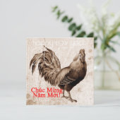 Aangepast  rooster Vietnamees nieuwjaar 2017 Kaart (Staand voorkant)