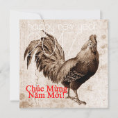 Aangepast  rooster Vietnamees nieuwjaar 2017 Kaart (Voorkant)