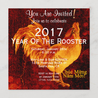 Aangepast rooster Vietnamees nieuwjaar 2017 Kaart