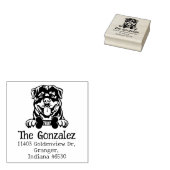 Aangepast Rotweiller Dog Retouradres, Rubberstempel (Gestempeld)