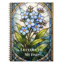 Aangepast rouwjournaal Forget Me Not glas-in-lood 