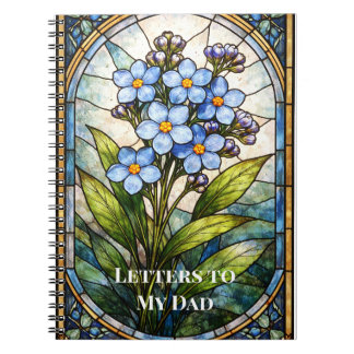 Aangepast rouwjournaal Forget Me Not glas-in-lood Notitieboek