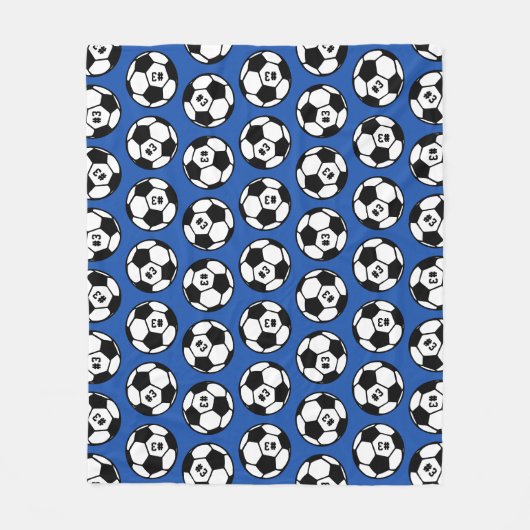 Aangepast Royal Blue Voetbal Pattern Fleece Deken (Voorkant)