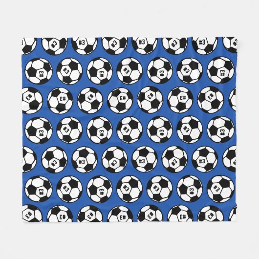 Aangepast Royal Blue Voetbal Pattern Fleece Deken (Voorkant (Horizontaal))