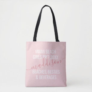 Aangepast roze aangepast meisje met aanraakvlak tote bag