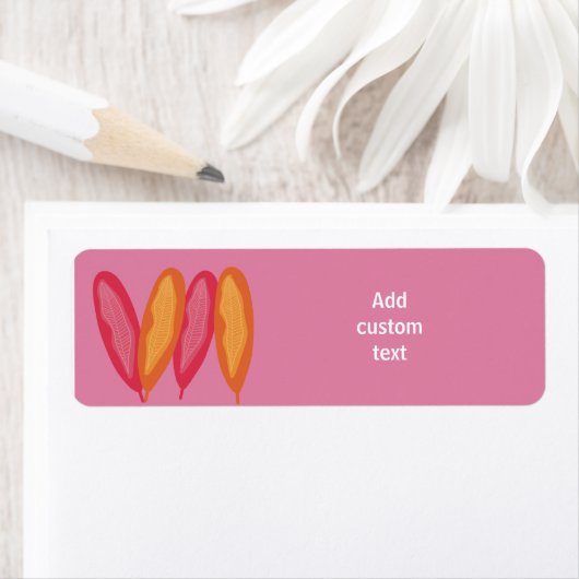 aangepast roze adres met veren etiket (Insitu)