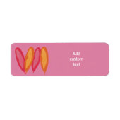 aangepast roze adres met veren etiket (Voorkant)