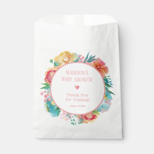 Aangepast roze Baby shower Bedankzakje (Voorkant)