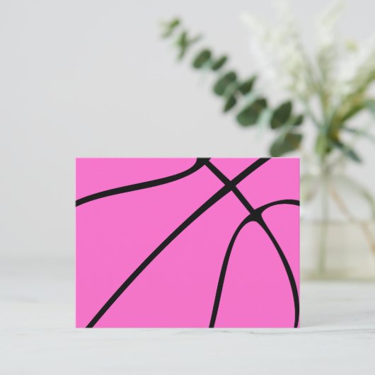 Aangepast roze Basketball Briefkaart (Staand voorkant)