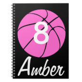 Aangepast roze Basketball Notitieboek (Voorkant)