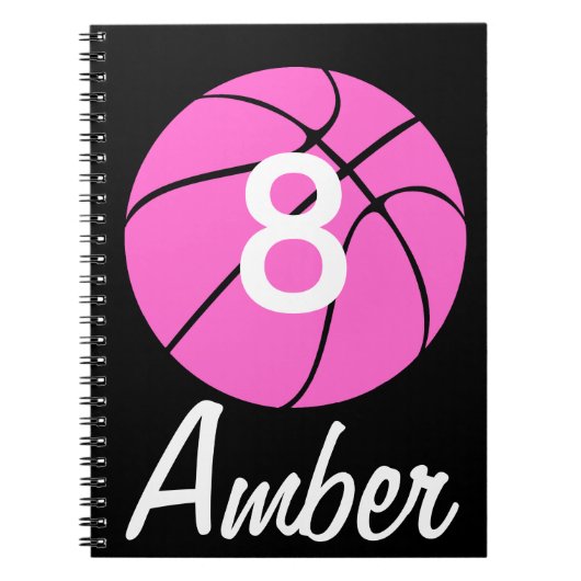Aangepast roze Basketball Notitieboek (Voorkant)