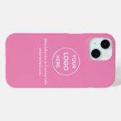 Aangepast roze bedrijfsmerk met Logo Case-Mate iPhone Case (Achterkant (horizontaal))