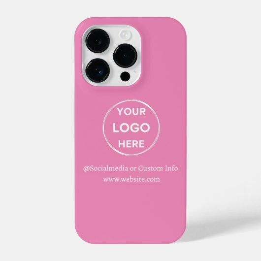 Aangepast roze bedrijfsmerk met Logo iPhone Hoesje (Achterkant)
